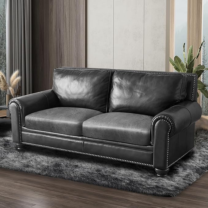 Leather Look Couch Cushion Covers Sofa Seat Slipcovers Sets Couches Furniture - Image 8