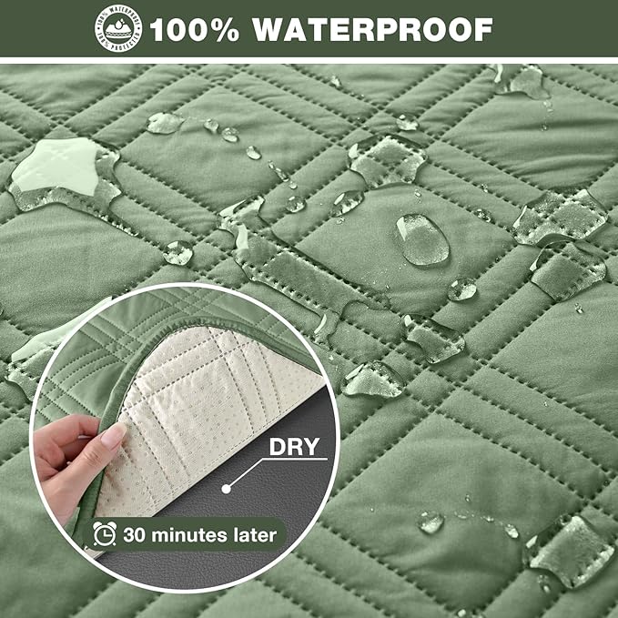 TAOCOCO 100% Waterproof Recliner Sofa Cover, Non Slip Split Couch Covers - Image 3