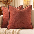 MIULEE Fall Decorative Couch Throw Pillow Covers 18x18 Inch Burnt Orange | 2 by MIULEE