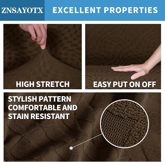 ZNSAYOTX 1 Piece Stretch Oversized Sofa Covers, New Plaid Couch Cover - Image 3