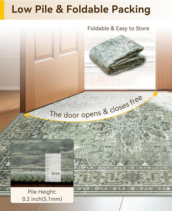 Area Rugs 2'x8' Runner Rug Non Slip Washable - Image 6