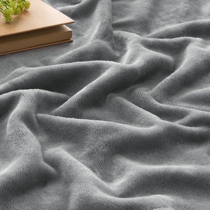 BEDELITE Fleece Blanket Twin Size Grey Throw Blanket - Image 3