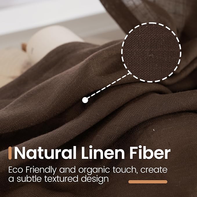 BGment Linen Curtains 54 Inch Length - Image 3