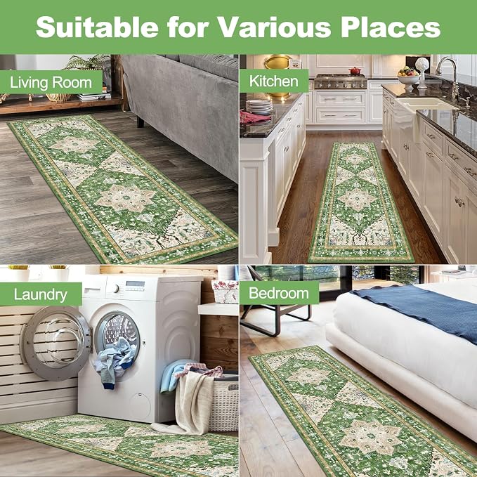 Yamaziot Washable Runner Rug, 2x6 Non-Slip Boho Vintage Hallway Rug Runner - Image 6