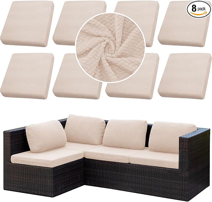 Outdoor Cushion Covers Set, Replacement by SUKAIKEQA