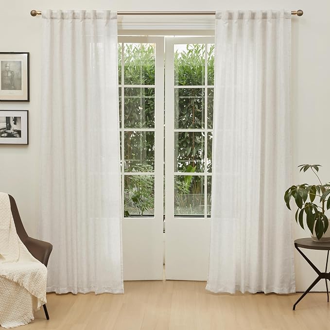 MYSKY HOME 90 Inches Long Linen Curtains - Image 2