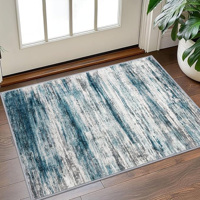KOZYFLY Modern Abstract Small Area Rugs 2x3, Washable Kitchen Rug Non-Slip Soft - Image 7
