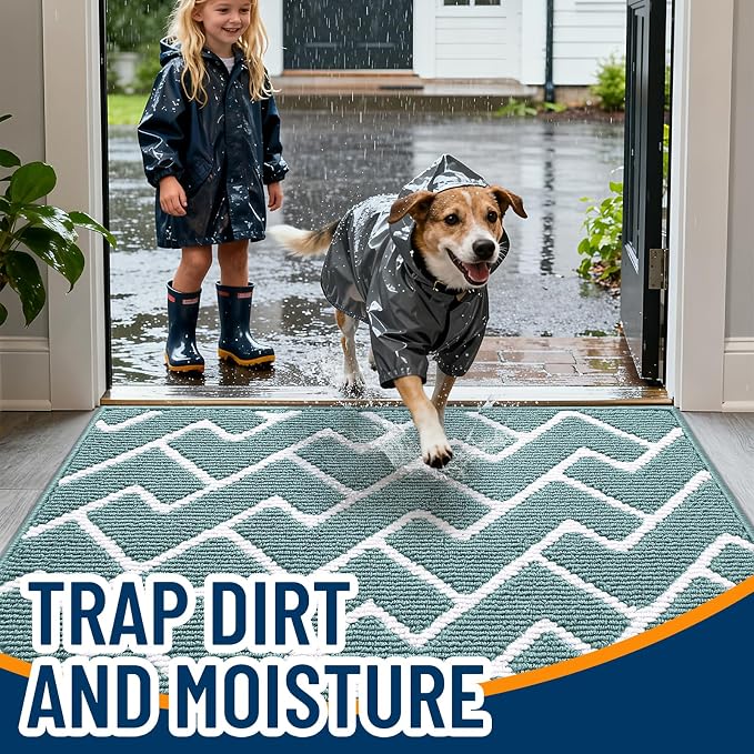 OLANLY Front Door Mat, Non-Slip Rubber Backing, Dirt Resistant and Absorbent - Image 2