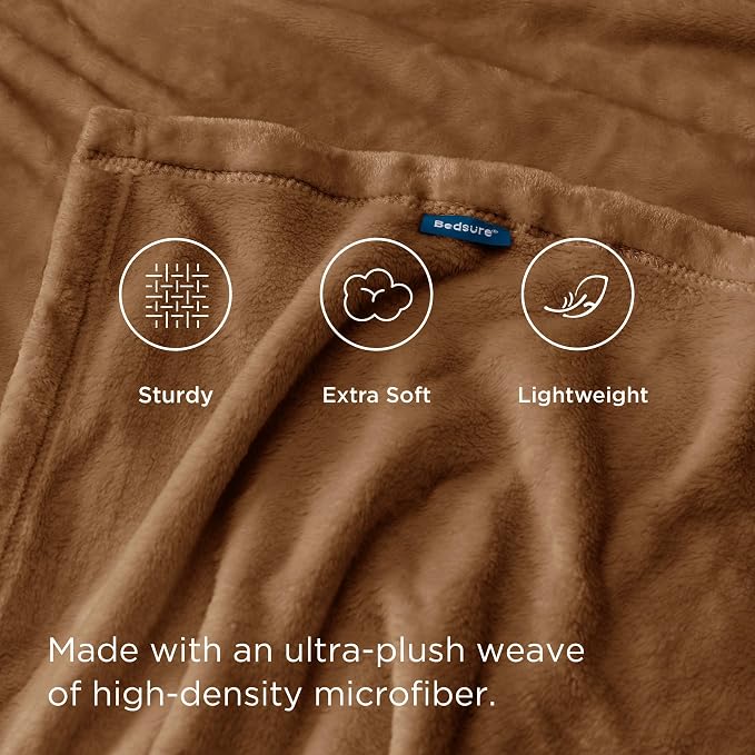 Bedsure GentleSoft Fleece Bed Blankets Full Size Orange - Image 4