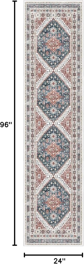 Madane Runner Rug 2x8, Washable Hallway Runner Rugs, Non-Slip Low-Pile Soft - Image 2