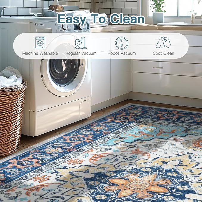 Lofus 2x6 Hallway Washable Runner Rug, Vintage Kitchen Runners Non Slip - Image 6
