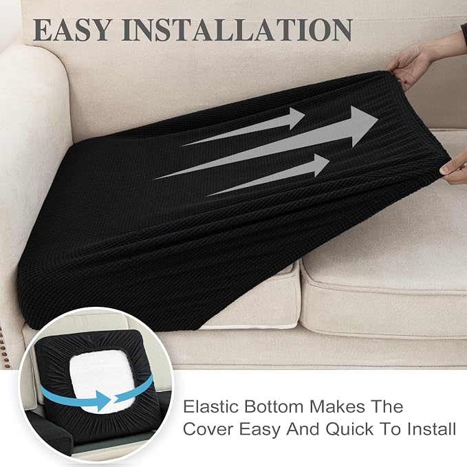 Couch Cushion Covers for Sectional Sofa L Shape Washable Separate Seat Chaise - Image 5