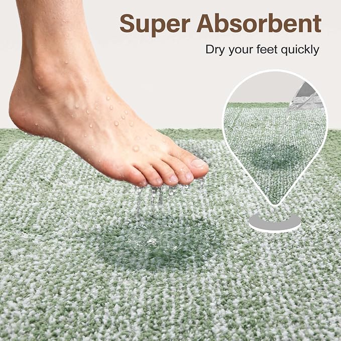 48x24 Long Bathroom Rugs Washable Non Slip, Soft Absorbent Quick Dry Mats - Image 7