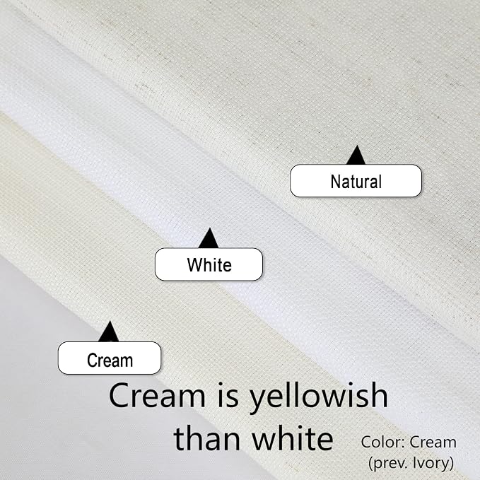 Chyhomenyc Cream Valance for Windows, Light Filtering Faux Linen Textured Small - Image 3
