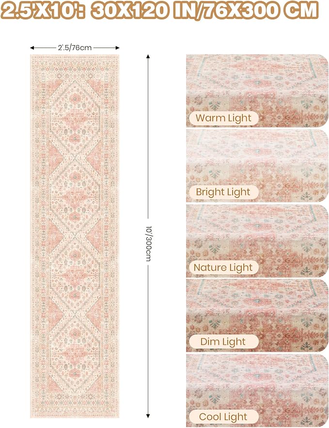 Kitchen Runner Rug Non Slip Washable 2.5x10, Soft Ultra-Thin Entryway Rug - Image 2