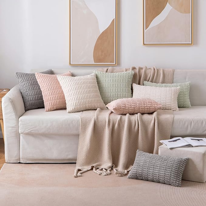 MIULEE Pack of 2 Corduroy Decorative Lumbar Throw Pillow Covers 24x14 Inch Soft - Image 4