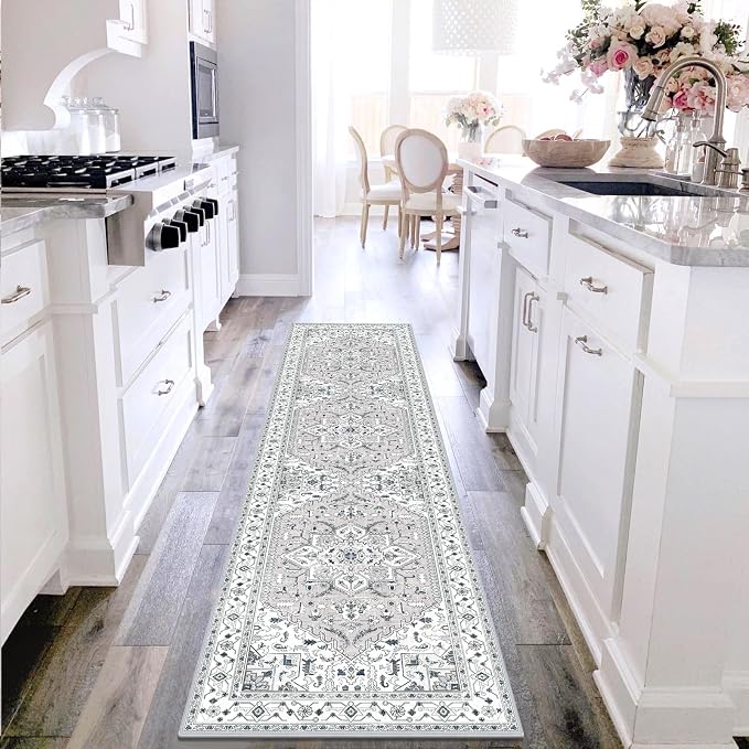 Yamaziot Washable Runner Rug, 2x8 Non-Slip Boho Vintage Hallway Rug - Image 7