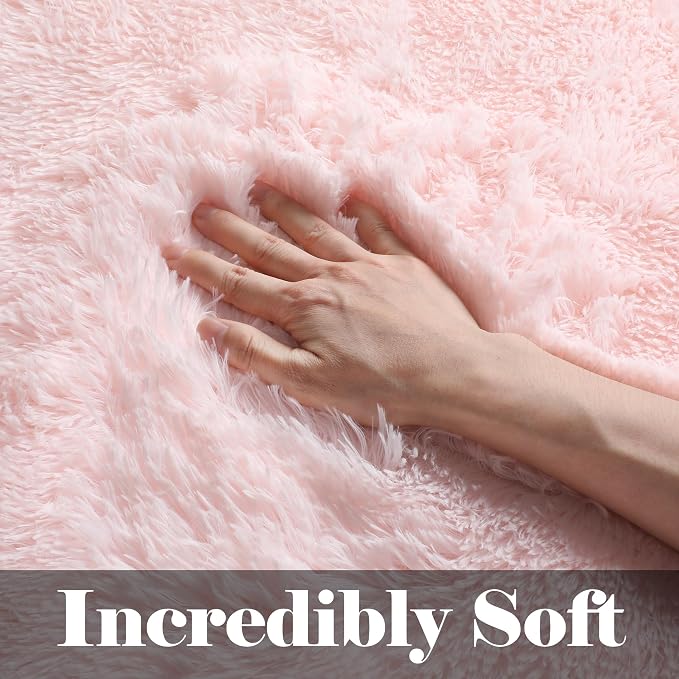 ONASAR Pink Runner Rugs for Bedroom Living Room, 2x6 Bedside Hallway Fluffy - Image 3