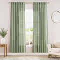 Sheer Light Sage Linen Curtains 72 Inch Length by Nanspring