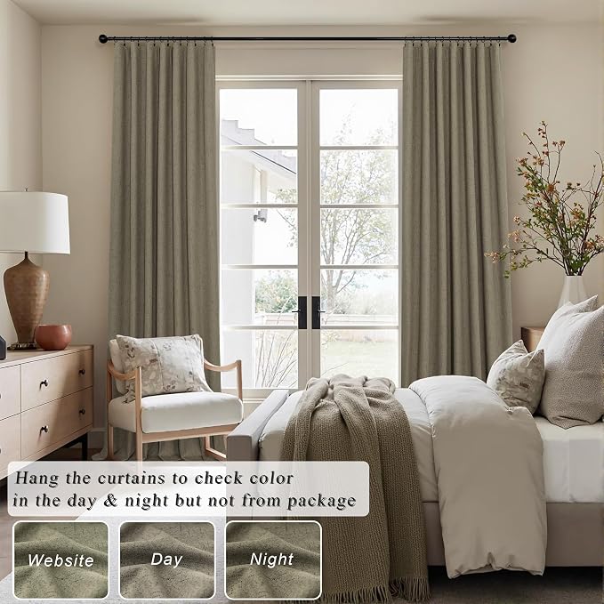 Pitalk 108 Inch Curtains 2 Panel Set Burg Modern Earthy Earth Tone Decorative - Image 2