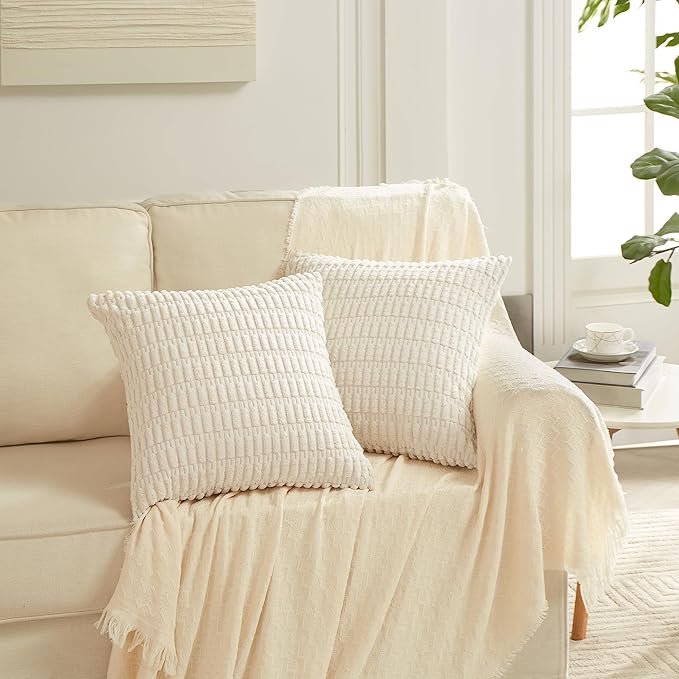 Fancy Homi 4 Packs Neutral Small Decorative Throw Pillow Covers 12x12 Inch - Image 6