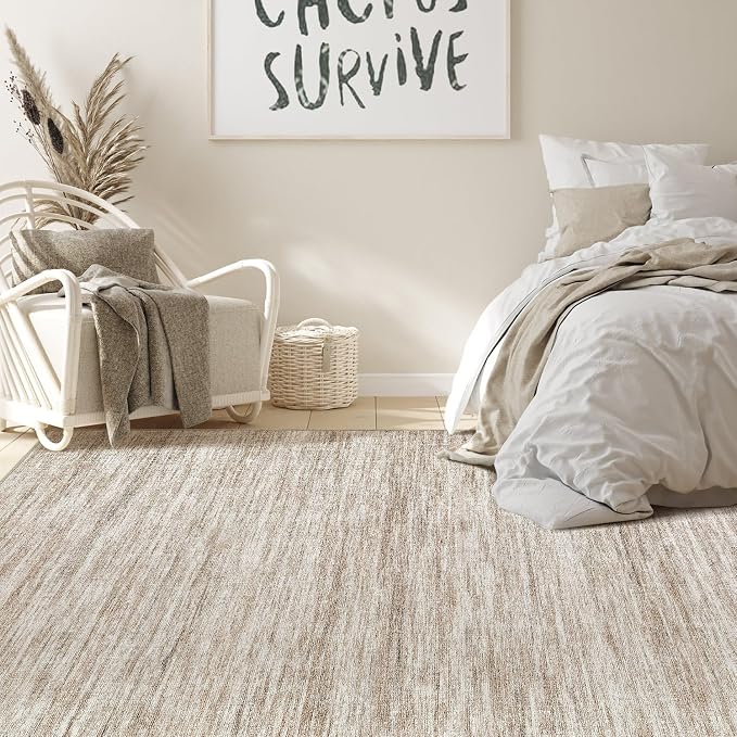 Nakagishi 8X10 Area Rugs Living Room: Washable Large Vintage Rug Neutral - Image 6