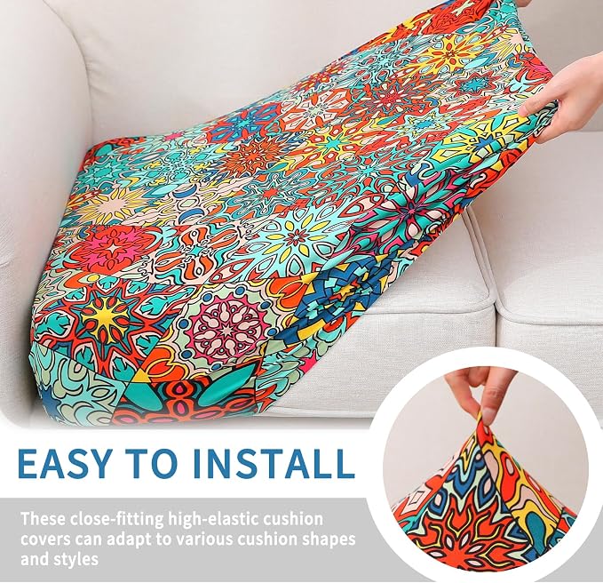 hyha Printed Couch Cushion Covers, Floral Sofa Covers Washable - Image 4