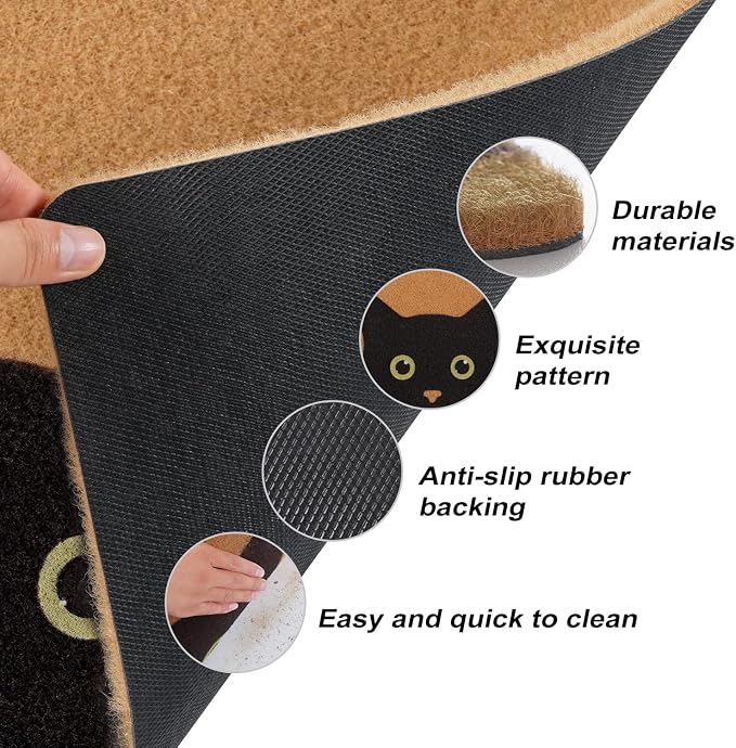 UINI Door Mat Cat Welcome Mat, Non-Slip Cat Welcome Mats - Image 4