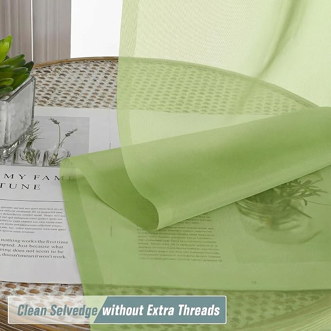 Sheer Curtains 84 Inches Long 2 Panels, Elegant Airy Transparent Light - Image 2