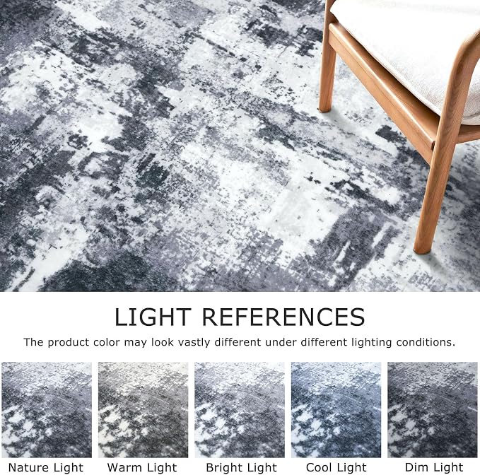 KOZYFLY 2x3 Rug Non-Slip Small Area Rug Abstract Machine Washable Indoor Front - Image 3