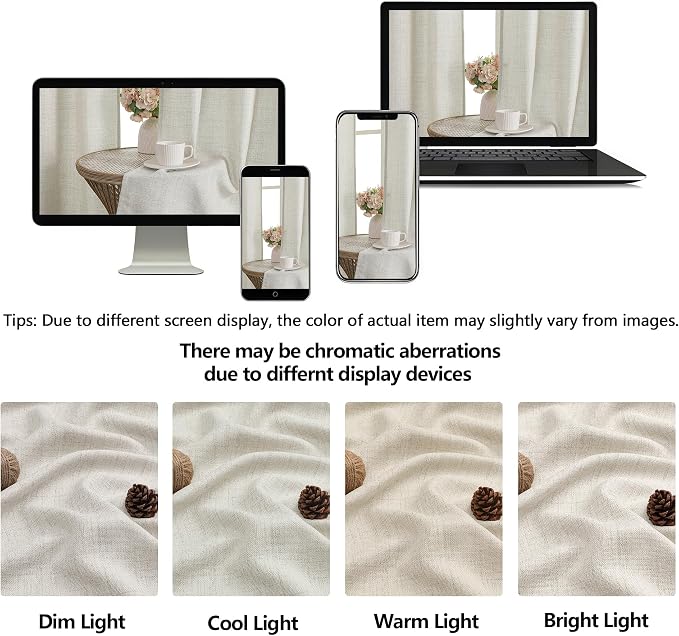OWENIE Natural Valances for Windows 1 Pcs, Light Filtering Textured Farmhouse - Image 9