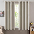 MIULEE Linen Curtains for Bedroom 100% Blackout Thermal Insulated Cobblestone by MIULEE