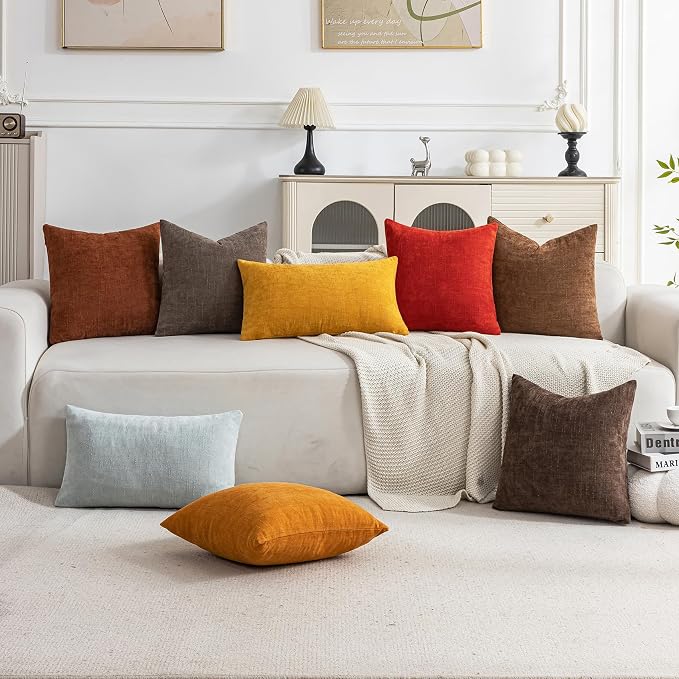 Set of 4 Soft Textured Decorative Throw Pillow Covers 18x18 Inch Cozy Farmhouse - Image 2
