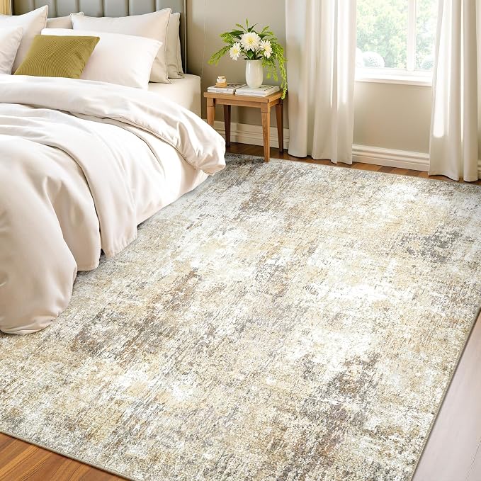 Washable Area Rugs 4'x6' Non-Slip Modern Abstract Soft - Image 3