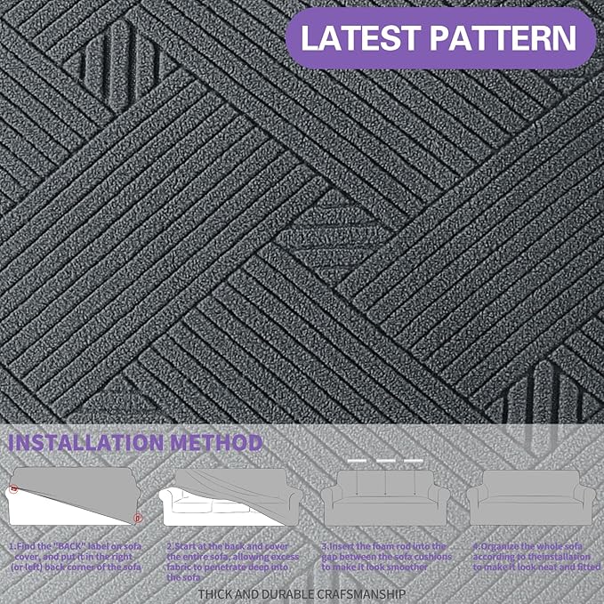 ZNSAYOTX Oversized Super Stretch Couch Cover, New Striped Sofa Covers - Image 5