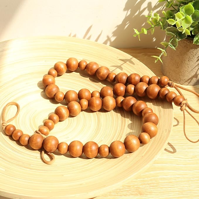 OCIOLI 2 Pieces Curtain Tieback Wood Bead Curtain Tiebacks Curtain Holdbacks - Image 6