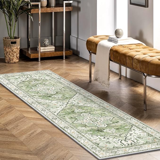 Yamaziot Washable Runner Rug, 2x6 Non-Slip Boho Vintage Hallway Rug Runner - Image 6