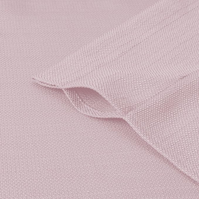 Chyhomenyc Blush Pink Valance for Windows, Light Filtering Faux Linen Textured - Image 6