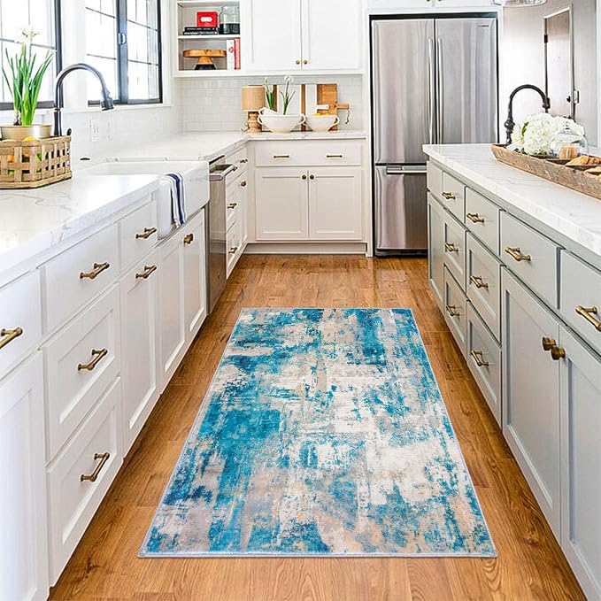 KOZYFLY Modern Abstract 3x5 Area Rug Washable Bedroom Rug Throw Entry Mat - Image 8