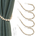 4 Pcs Wood Bead Curtain Tiebacks Curtain Ties Curtain Holdbacks Curtain Tie by OCIOLI