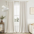 Guken Cream 100% Blackout Linen Curtains 96 Inch Length 2 Panels Set by Guken