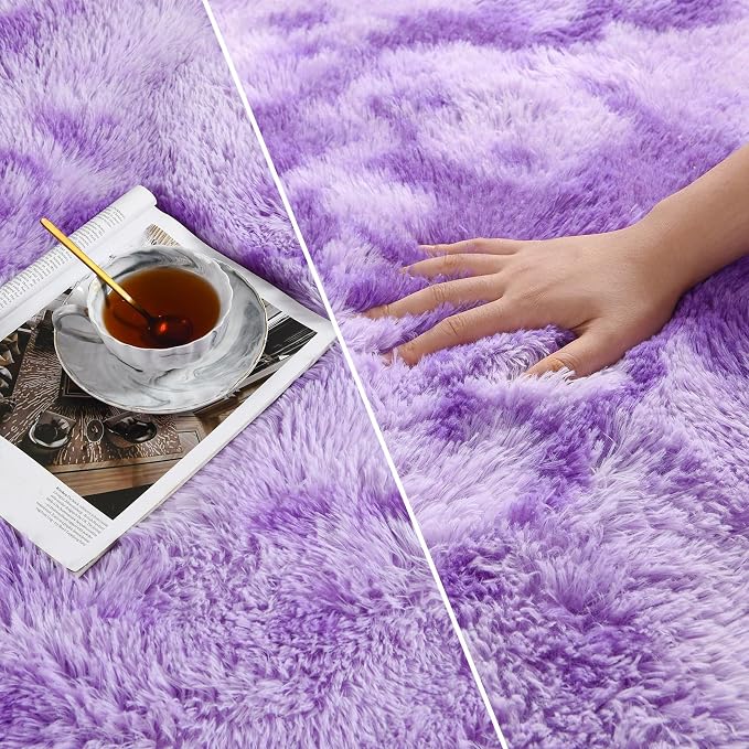 Deerhoo Large Shag Area Rugs 6 x 9, Tie-Dyed Plush Fuzzy Rugs - Image 4
