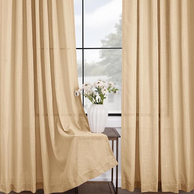 Tan Linen Curtains 84 inches Long - Image 4
