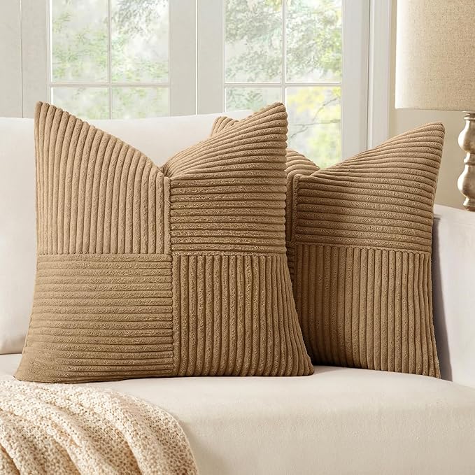 MIULEE Brown Decorative Throw Pillow Covers 18x18 Inch by MIULEE