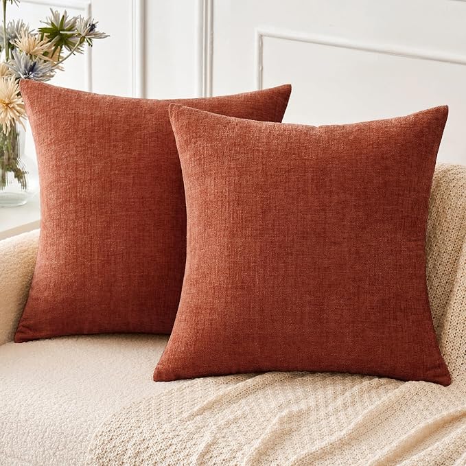 MIULEE Pack of 2 Couch Throw Pillow Covers 18x18 Inch Soft Burnt Orange by MIULEE