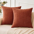 MIULEE Pack of 2 Couch Throw Pillow Covers 18x18 Inch Soft Burnt Orange by MIULEE