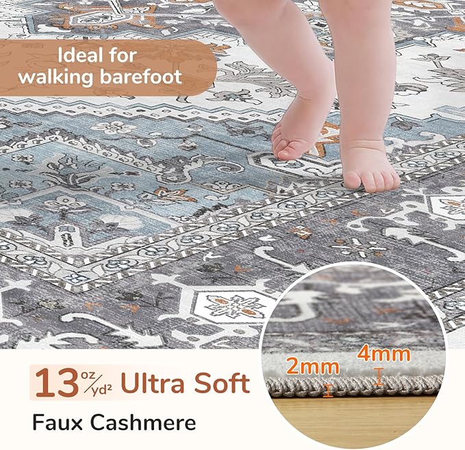 OPPODREAM Soft Area Rugs 4x6, Low-Pile Washable Rugs 4x6 - Image 2