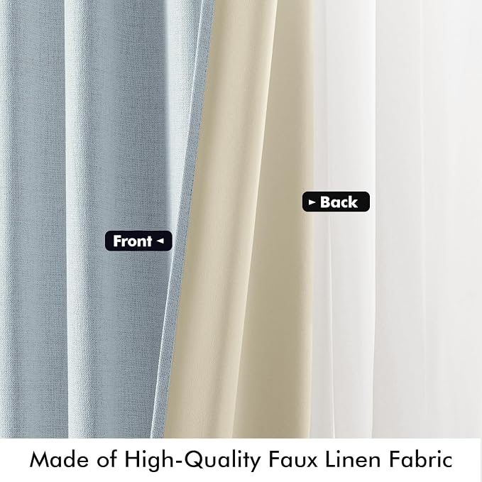 MIULEE 100% Blackout Linen Curtains - Image 6