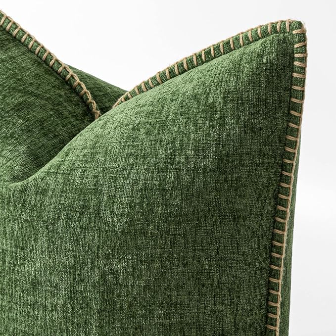 MIULEE Decorative Couch Throw Pillow Covers 22x22 Inch Forest Green 2 Pack | - Image 2