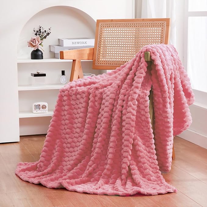 Rose Pink Throw Blanket 90"×90" inches Gifts - Image 5
